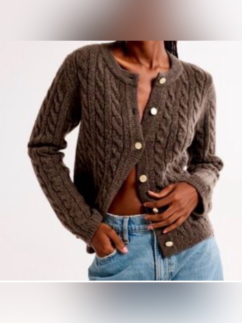 Abercrombie & Fitch Crew Sweater Cardigan-Size S